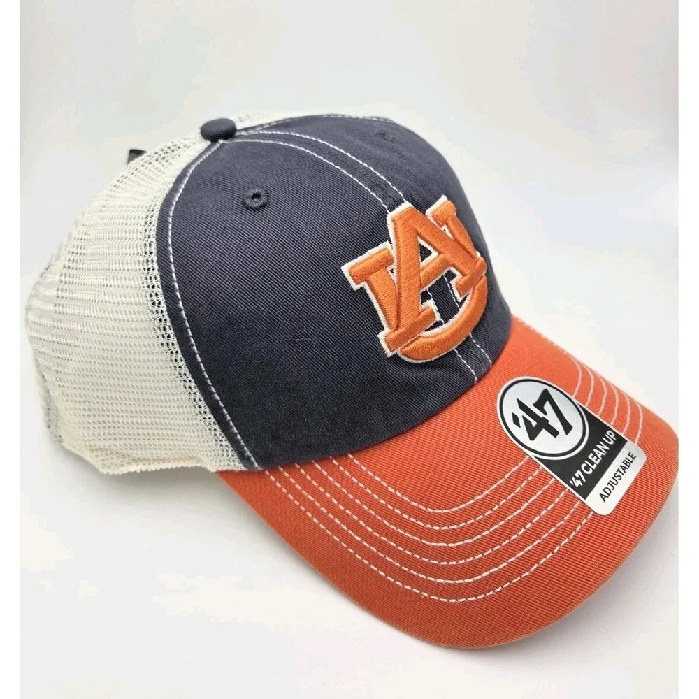 47 Auburn Tigers Vintage Navy‎ Two-Tone Clean Up Trawler Snapback Hat